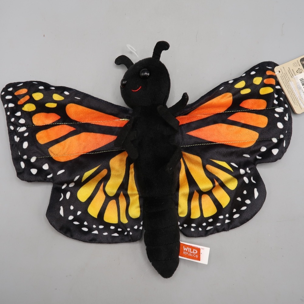 Wild Republic Butterfly Plush Toy Huggers Monarch Slap Bracelet Stuffed Animal